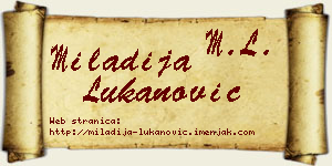 Miladija Lukanović vizit kartica